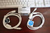 FireWire and USB cables plus adapter