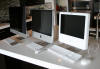 3 generations of iMacs in 3 different sizes